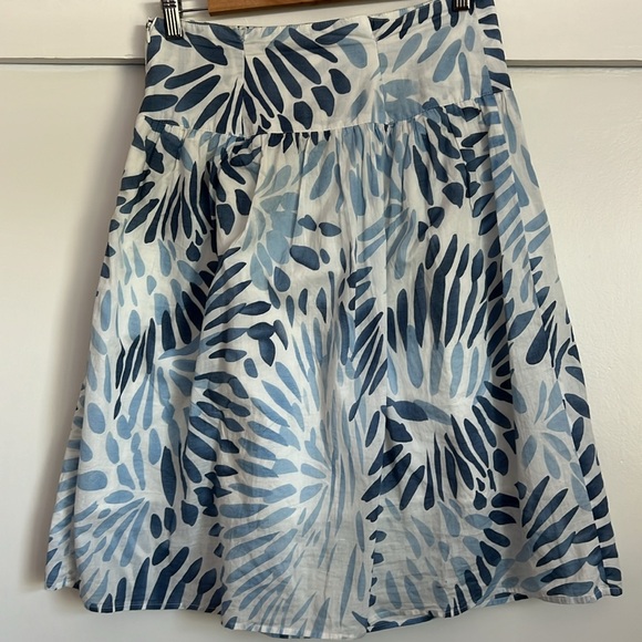 HANNA & GRACIE Blue Printed Drop Waist Skirt Size 6 - Picture 4 of 5